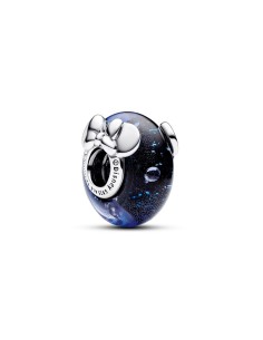 Charm en plata de ley Cristal de Murano Azul Mickey Mouse & Minnie Mouse de Disney​