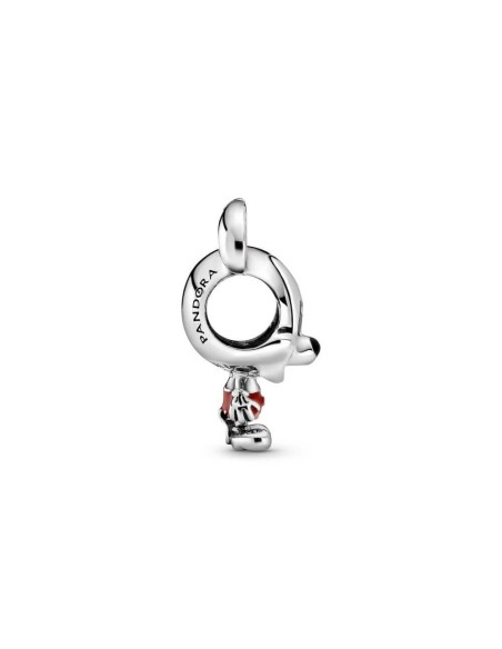 CHARM DISNEY MICKEY EN PLATA DE LEY CON ESMALTE ROJO Y NEGRO