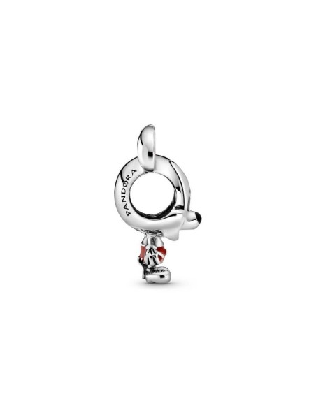 CHARM DISNEY MICKEY EN PLATA DE LEY CON ESMALTE ROJO Y NEGRO