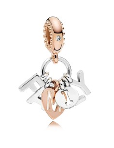 Charm colgante en plata de ley y Pandora Rose Familia Perfecta 2