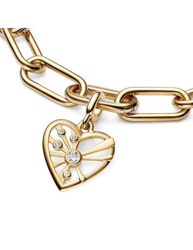 Medallón Pandora ME con un recubrimiento en oro rosa de 14k Corazón & Rayos Pandora
