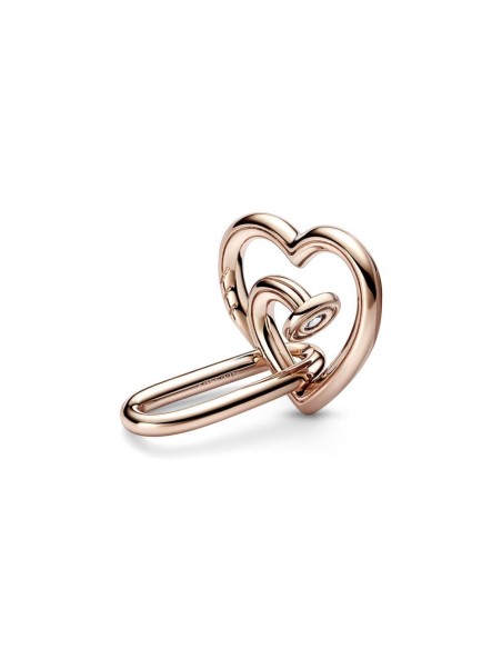 Link Doble Pandora ME con un recubrimiento en oro rosa de 14k Corazón Clavado 