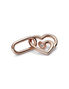 Link Doble Pandora ME con un recubrimiento en oro rosa de 14k Corazón Clavado  2