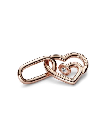 Link Doble Pandora ME con un recubrimiento en oro rosa de 14k Corazón Clavado 