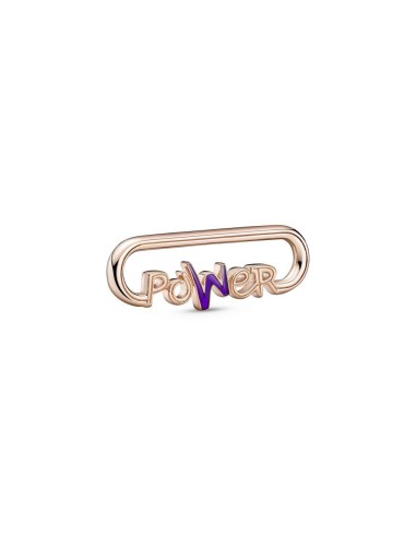 Link con un recubrimiento en oro rosa de 14k Palabra Power Pandora ME