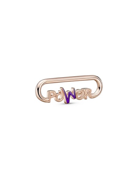 Link con un recubrimiento en oro rosa de 14k Palabra Power Pandora ME