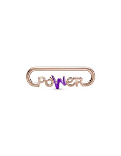 Link con un recubrimiento en oro rosa de 14k Palabra Power Pandora ME 2