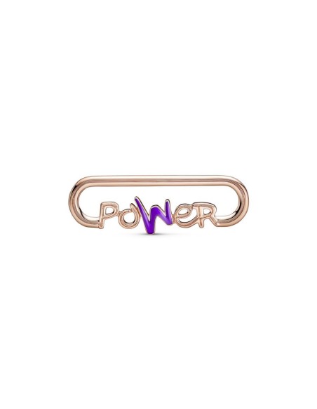 Link con un recubrimiento en oro rosa de 14k Palabra Power Pandora ME