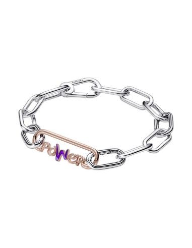 Link con un recubrimiento en oro rosa de 14k Palabra Power Pandora ME