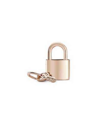 Charm Colgante con un recubrimiento en oro rosa de 14k Candado & Llave