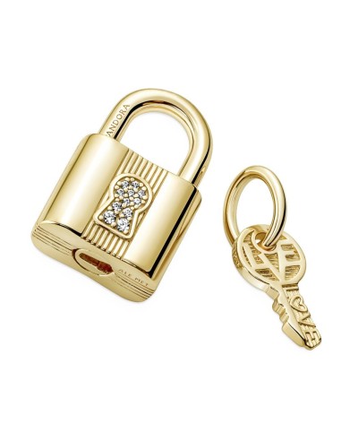 Charm Colgante con un recubrimiento en oro de 14k Candado & Llave