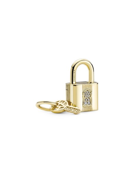 Charm Colgante con un recubrimiento en oro de 14k Candado & Llave