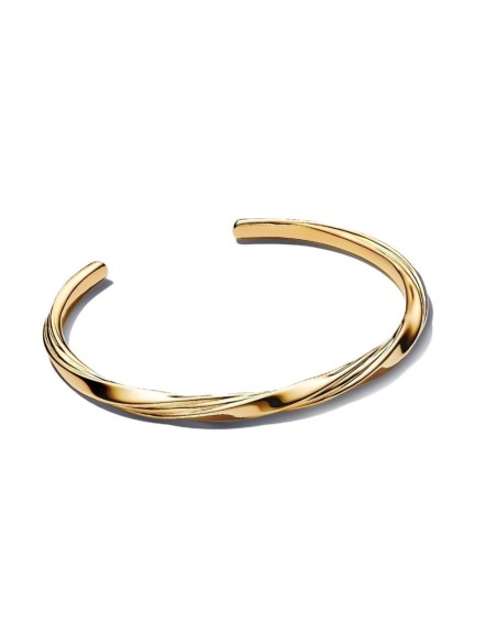 Brazalete Abierto Retorcido en Baño de Oro de 14k – Pandora Essence