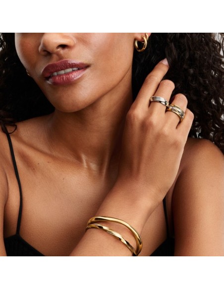 Brazalete Abierto Retorcido en Baño de Oro de 14k – Pandora Essence