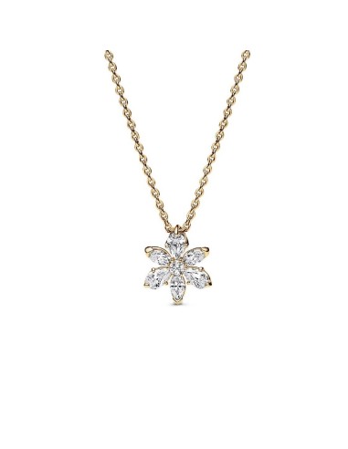 HERBARIUM CLUSTER 14K GOLD-PLATED COLLIER WITH CLEAR CUBIC ZIRCONIA