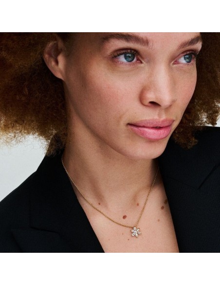 HERBARIUM CLUSTER 14K GOLD-PLATED COLLIER WITH CLEAR CUBIC ZIRCONIA