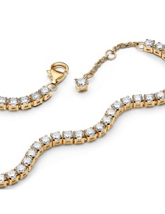Pulsera Tenis con un recubrimiento en oro de 14k Brillante​ 2