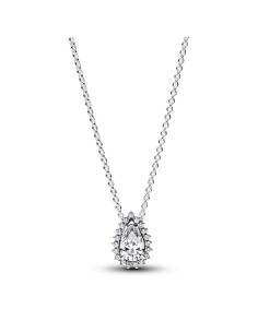 Collar en plata de ley Halo Brillante Corte Pera​