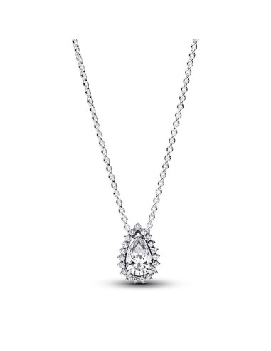 Collar en plata de ley Halo Brillante Corte Pera​