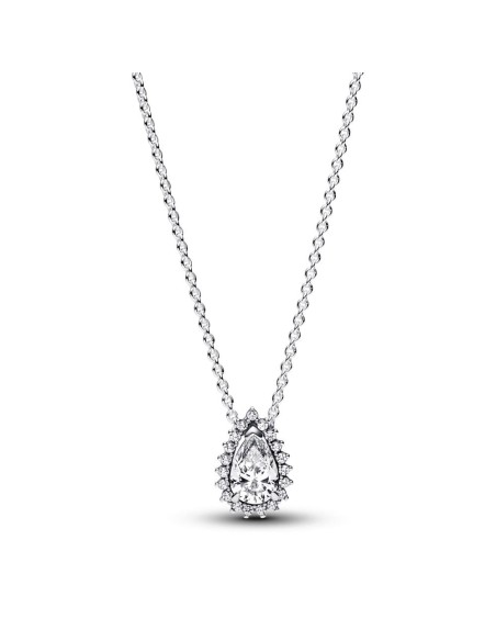 Collar en plata de ley Halo Brillante Corte Pera​