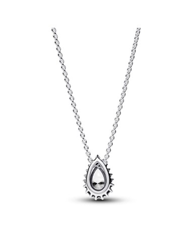 Collar en plata de ley Halo Brillante Corte Pera​