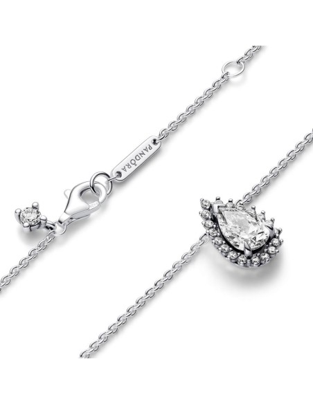 Collar en plata de ley Halo Brillante Corte Pera​