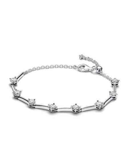 Pulsera en plata de ley Barras Brillantes​