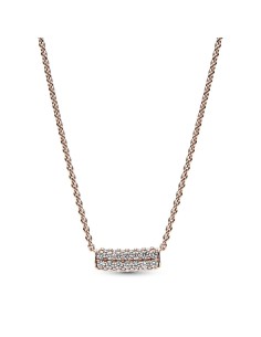 Collar con un recubrimiento en oro rosa de 14k Fila Doble en Pavé Pandora