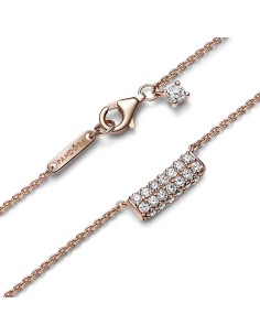 Collar con un recubrimiento en oro rosa de 14k Fila Doble en Pavé Pandora 2