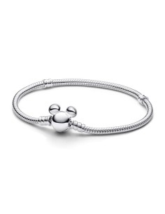 Pulsera Pandora Moments en plata de ley Cadena de Serpiente con Cierre Mickey Mouse de Disney