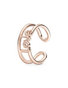 Anillo con un recubrimiento en oro rosa de 14k Abierto Love Pandora ME
