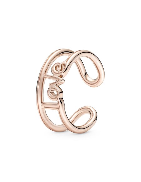 Anillo con un recubrimiento en oro rosa de 14k Abierto Love Pandora ME
