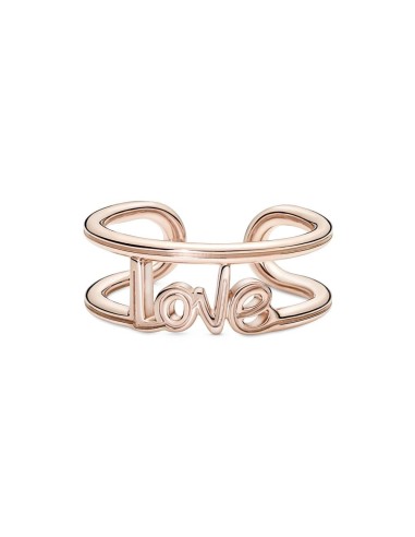 Anillo con un recubrimiento en oro rosa de 14k Abierto Love Pandora ME