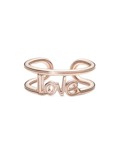 Anillo con un recubrimiento en oro rosa de 14k Abierto Love Pandora ME