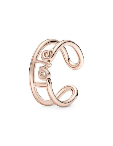 Anillo con un recubrimiento en oro rosa de 14k Abierto Love Pandora ME