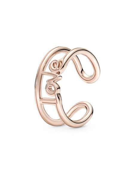 Anillo con un recubrimiento en oro rosa de 14k Abierto Love Pandora ME