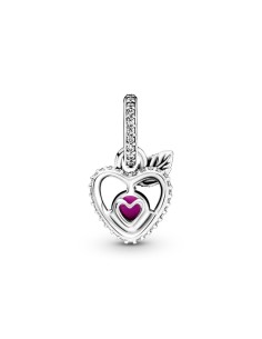 Charm Pandora colgante de plata de ley Manzana blanco nieve de Disney con cristal cerise y circonita cúbica transparente 2
