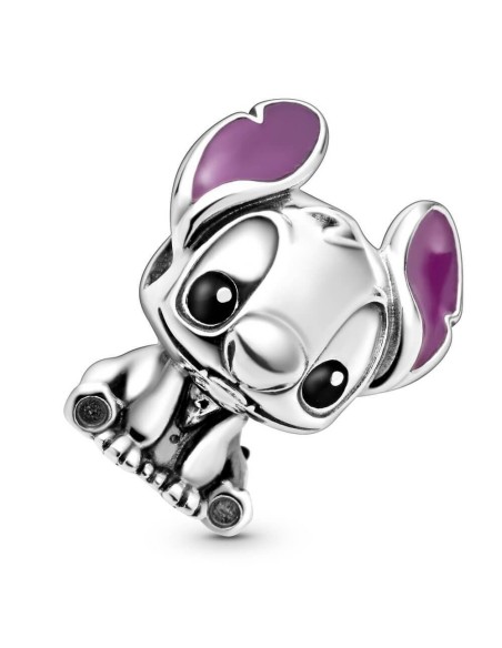 Charm Lilo y Stitch en Plata de Ley - Esmalte Morado y Negro