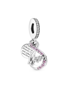 Charm Colgante Doble en plata de ley Mamá Infinito en Pavé