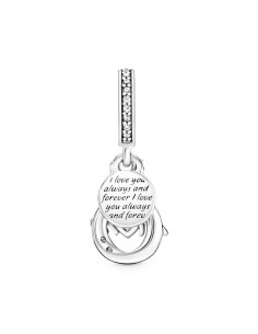 Charm Colgante Doble en plata de ley Mamá Infinito en Pavé 2