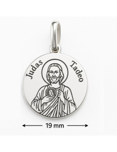 Medalla San Judas Tadeo Plata de Ley 19 mm Brillo ✨