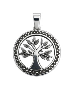 Colgante Árbol de la Vida Plata de Ley 925 30 mm Brillo ✨ Personalizable Reverso