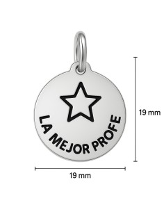 Medalla “La mejor Profe” Plata de Ley 925 19 mm ✨ Grabado Personalizable