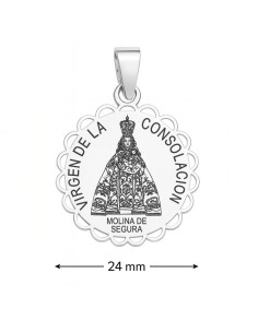 Medalla Virgen de la Consolación (Molina de Segura) Plata de Ley 925 Ø 24 mm ✨ Personalizable Reverso
