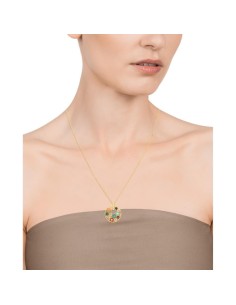 Collar Viceroy de acero dorado con flores y esmalte para mujer 2
