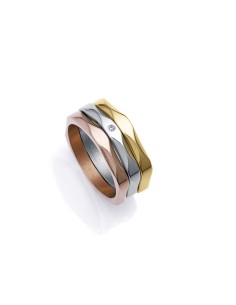 Viceroy 14181A01619 – Anillo Chic acero tricolor (plateado, dorado, rosado) mujer