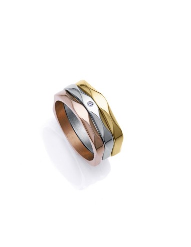 Viceroy 14181A01619 – Anillo Chic acero tricolor (plateado, dorado, rosado) mujer