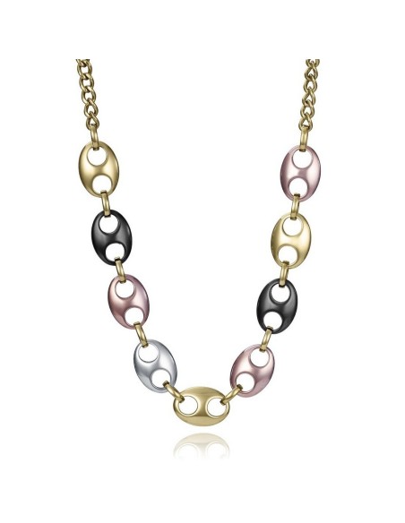 Collar Viceroy de acero tipo calabrote con IP dorado, negro y rosa para mujer