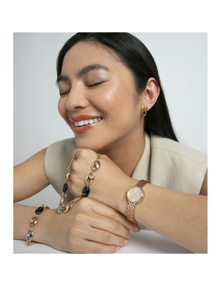 Collar Viceroy de acero tipo calabrote con IP dorado, negro y rosa para mujer