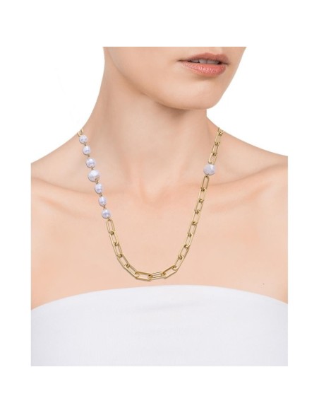 Collar Viceroy Fashion de acero e ip dorado con perlas naturales para mujer
